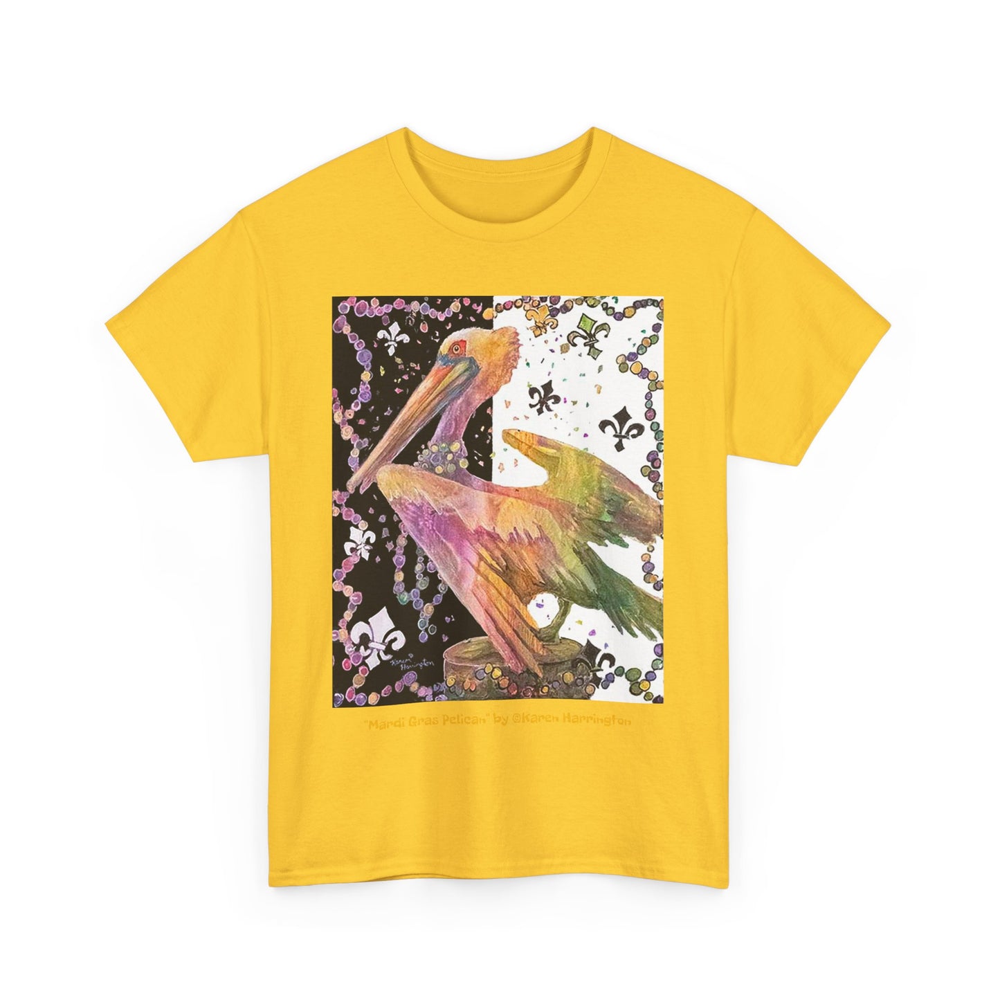 Colorful Pelican Art Unisex Tee, Summer Casual Shirt, Beachwear, Nature Lover Gift, Wildlife Tee, Unique Art Apparel