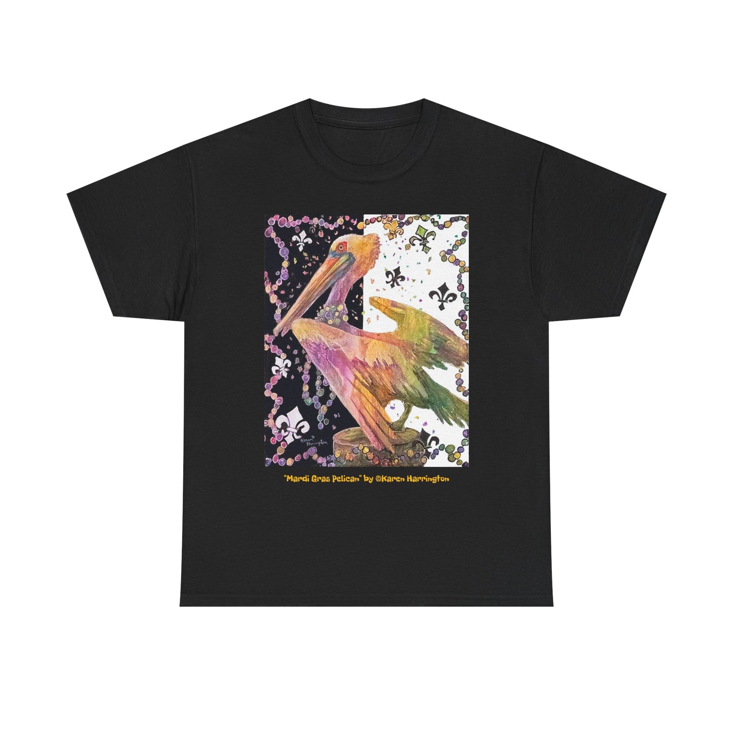 Colorful Pelican Art Unisex Tee, Summer Casual Shirt, Beachwear, Nature Lover Gift, Wildlife Tee, Unique Art Apparel