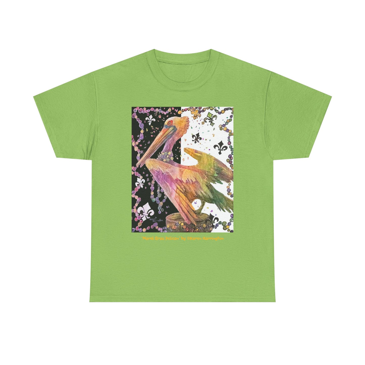 Colorful Pelican Art Unisex Tee, Summer Casual Shirt, Beachwear, Nature Lover Gift, Wildlife Tee, Unique Art Apparel