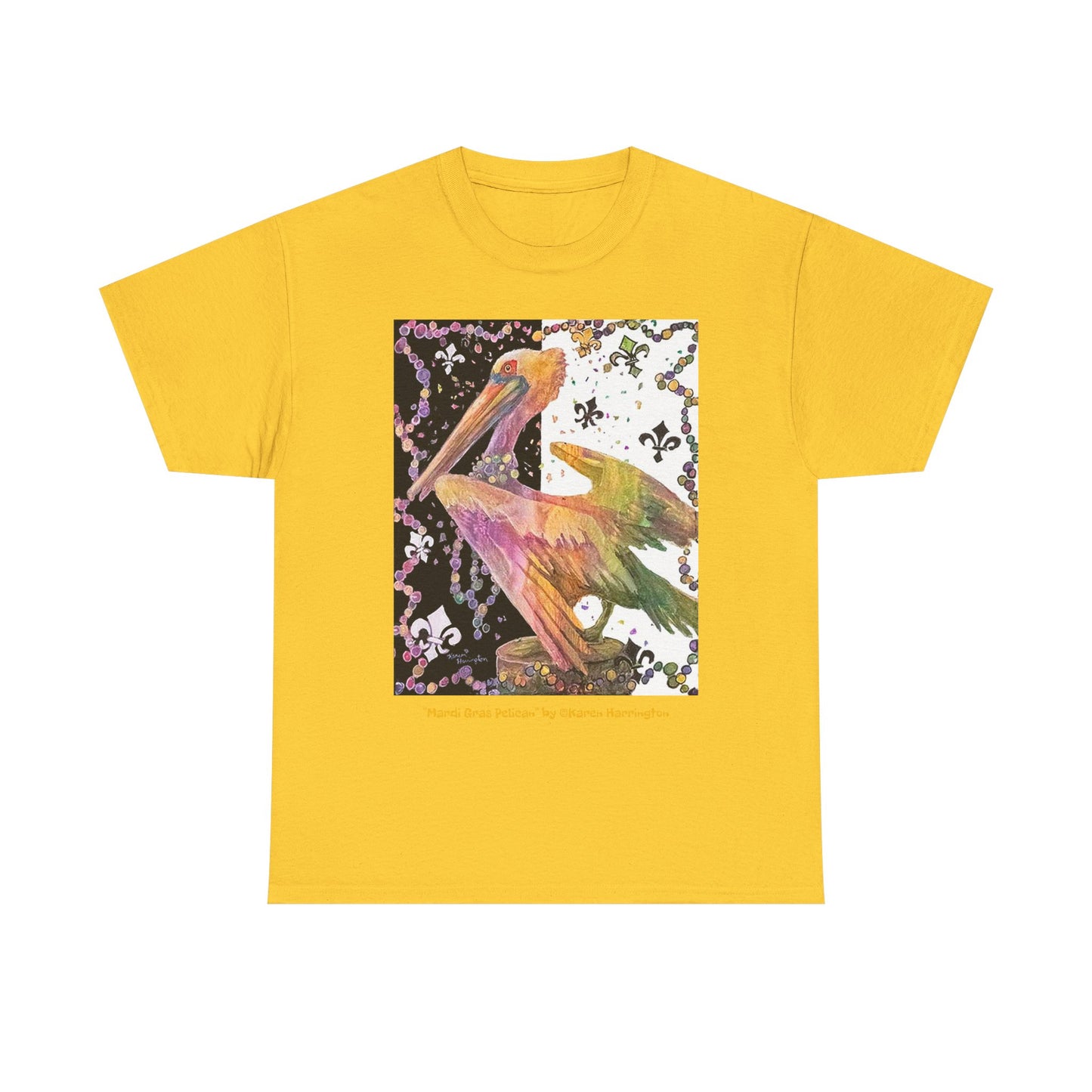 Colorful Pelican Art Unisex Tee, Summer Casual Shirt, Beachwear, Nature Lover Gift, Wildlife Tee, Unique Art Apparel