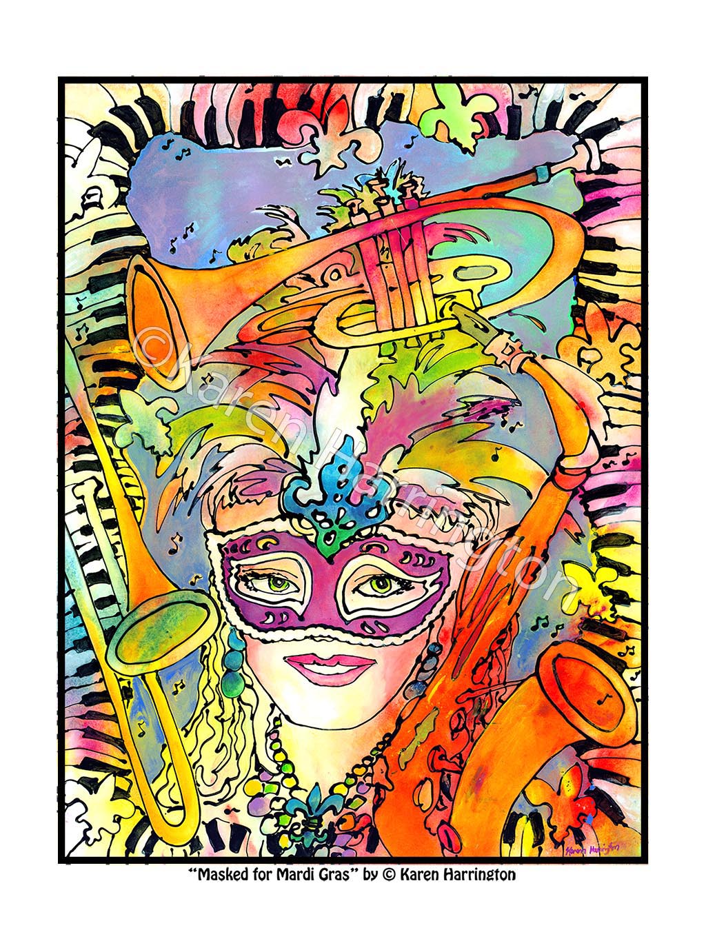 "Masked for Mardi Gras" Giclee Print (Open Edition)
