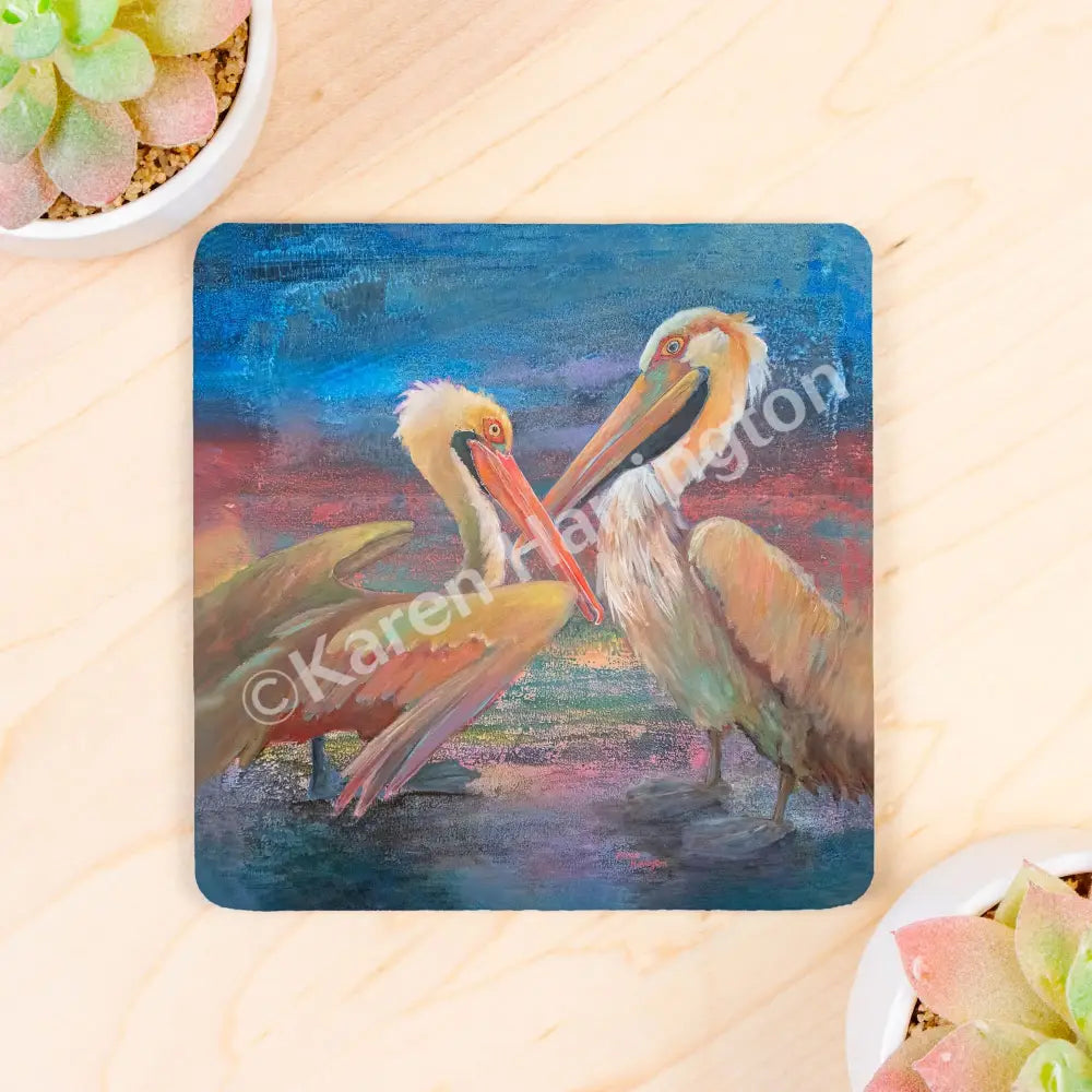 Pelican Tango- Coasters Neoprene Back (Square) 4PK Coasters