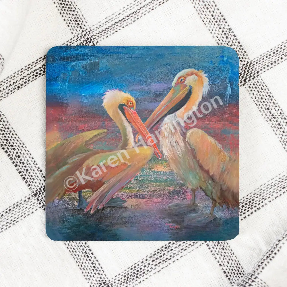 Pelican Tango- Coasters Neoprene Back (Square) 4PK Coasters