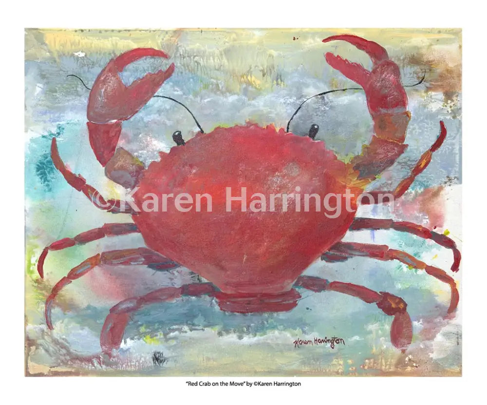 Red Crab on the Move-Limited Edition Giclee Print