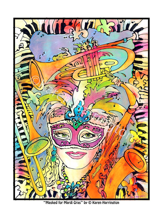 "Masked for Mardi Gras" Giclee Print (Open Edition)