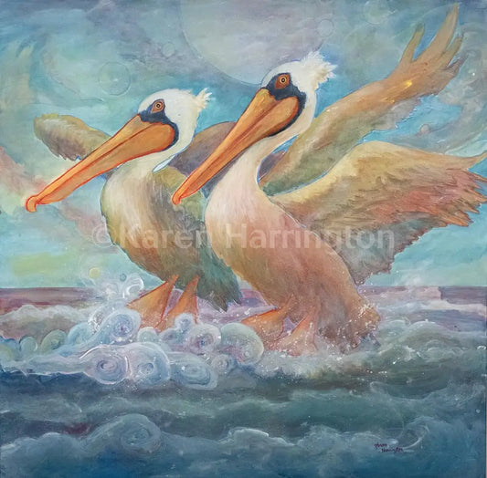 Splash Landing (Brown Pelicans)- Limited Edition Giclée