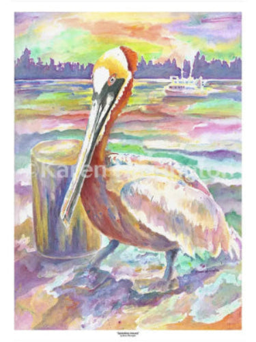 ’Splashing Around’ Brown Pelican - Limited Edition Giclée