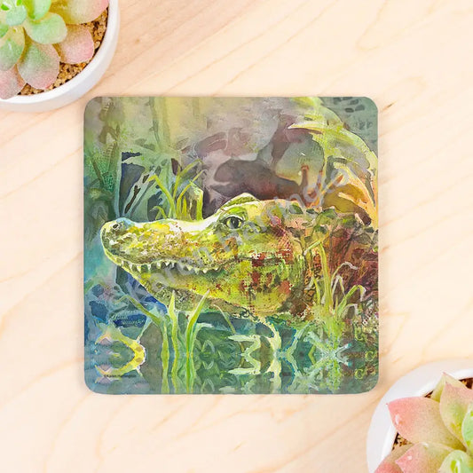 Swamp Gator-Coaster Neoprene Back (Square) 4PK Coasters